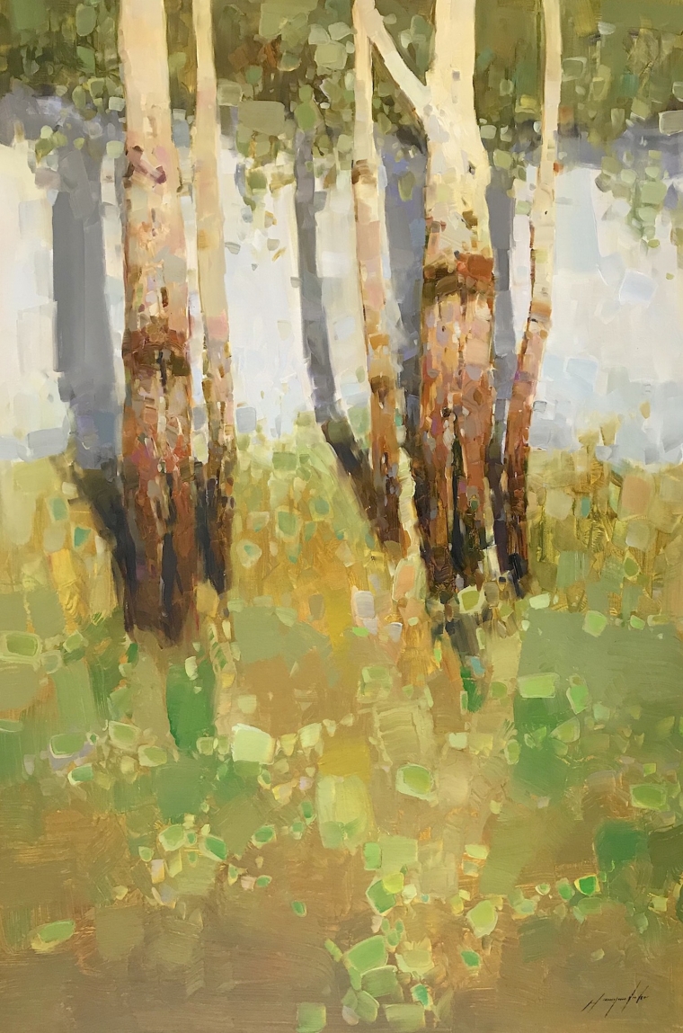 Birches Trees, Original oil Painting, Handmade artwork, One of a Kind                             